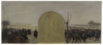 Szkic biura prefekta w paryskim ratuszu: Gwardia Narodowa w Buzenval autorstwa Raoul Joseph Arus