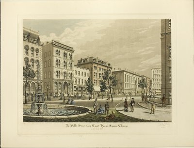 Ulica La Salle z Court House Square w Chicago w roku 1865 autorstwa Raoul Varin