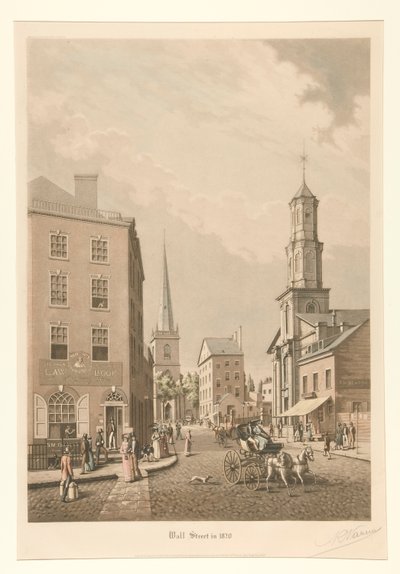 Wall Street w 1820 r. autorstwa Raoul Varin