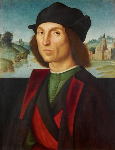 Portret mężczyzny par Raphael (1483-1520), ok. 1502-1504 - Olej na desce, 47,5x37,2 - Muzeum Liechtensteinu autorstwa Raphael