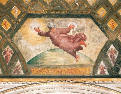 Stworzenie Słońca i Księżyca, ok. 1518 (fresk) autorstwa Raphael