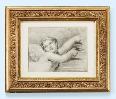 Głowa putto (czarna kreda na papierze) autorstwa after Raphael