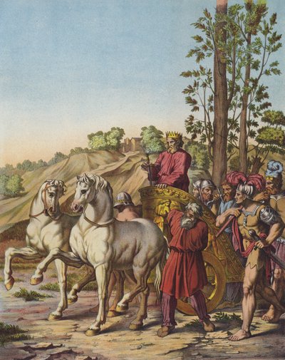 Herod Wielki zostaje królem Judei jako wasal Rzymian (kolor lito) autorstwa after Raphael