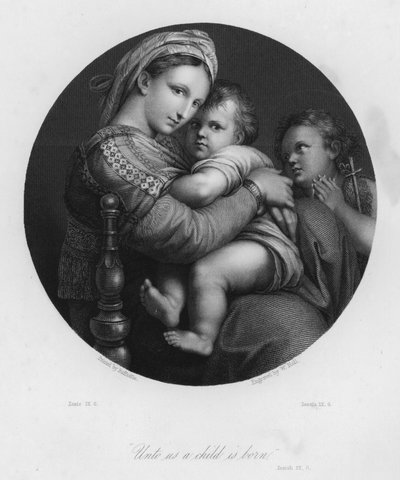 Święta Rodzina, Izajasz IX, 6 (rycina) autorstwa after Raphael
