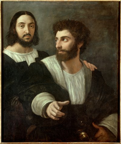 Portret artysty z przyjacielem. Raffaello Sanzio dit Raphael (1483-1520) autorstwa Raphael