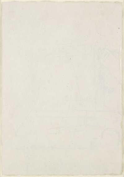 Verso: Niewielkie rysunki architektoniczne, w tym plan w kształcie krzyża, WA1846.160 (pióro i brązowy tusz na ślepym rysiku, ślady ołowiu lub kredy) autorstwa Raphael