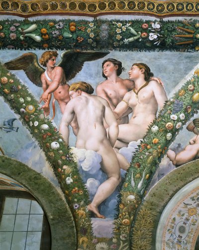 Kupidyn i Trzy Gracje, 1517-1518. autorstwa Raphael