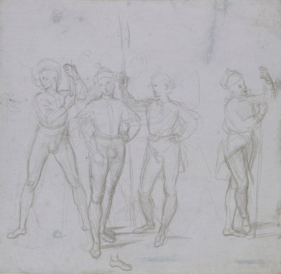 Grupa czterech stojących Żołnierzy, ok. 1503. autorstwa Raphael