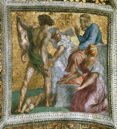 Sąd Salomona Fresk sufitowy w Stanza della Segnatura, ok. 1510-1511. autorstwa Raphael