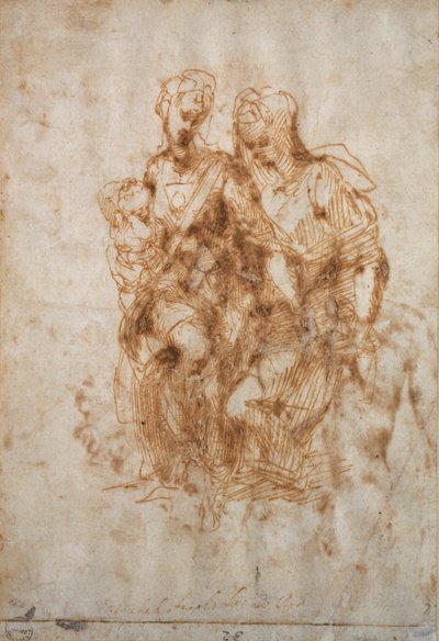Dziewica z Dzieciątkiem ze św. Anną, ok. 1500-1520 autorstwa Raphael