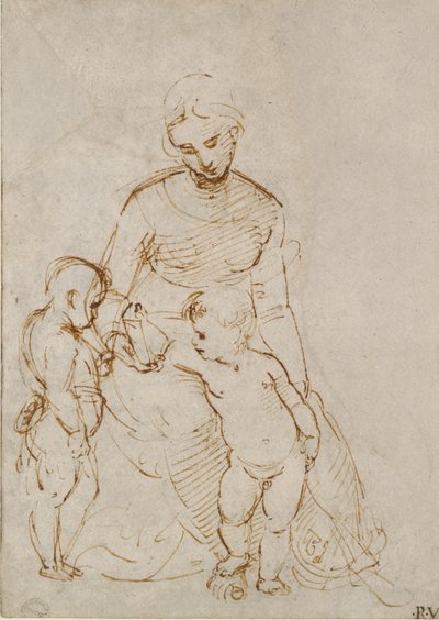 Matka Boska z Dzieciątkiem ze św. Janem, początek XVI w. autorstwa Raphael