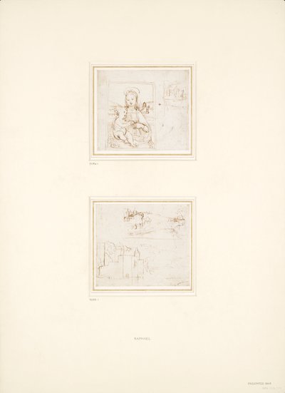 Dwa oddzielne Szkice Krajobrazów, 1500-1504 autorstwa Raphael