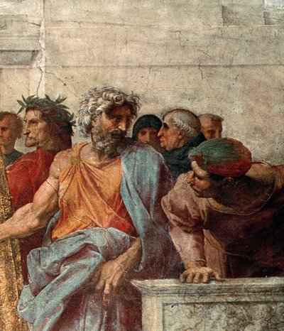 Spór, ze Stanza della Segnatura, 1508-11 (detal z 168791) autorstwa Raffaello Sanzio Raphael