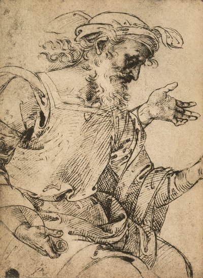 prorok Ezechiel; rysunek Rafaela. Gallerie dellAccademia, Wenecja autorstwa Raffaello Sanzio Raphael