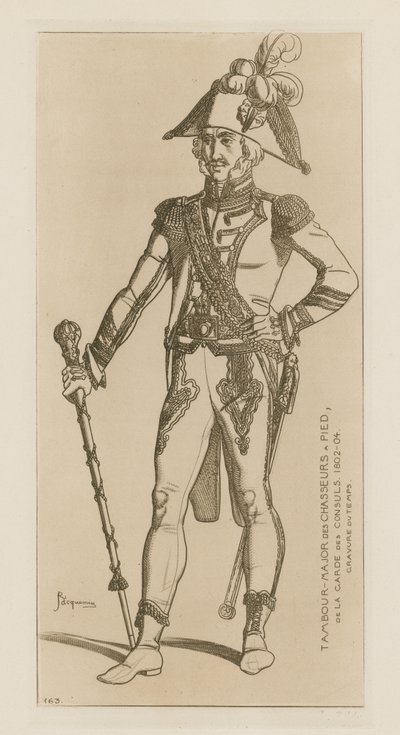 Starszy bębniarz chasseurs a pied gwardii konsularnej, 1802-04 autorstwa Raphael Jacquemin