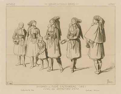 Niemieckie stroje narodowe - Księstwo Sachsen-Altenburg (1815) autorstwa Raphael Jacquemin