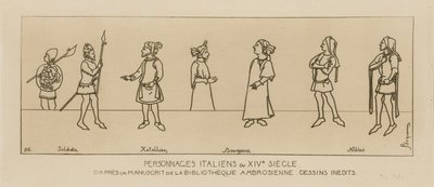 Włoskie postacie z XIV wieku autorstwa Raphael Jacquemin