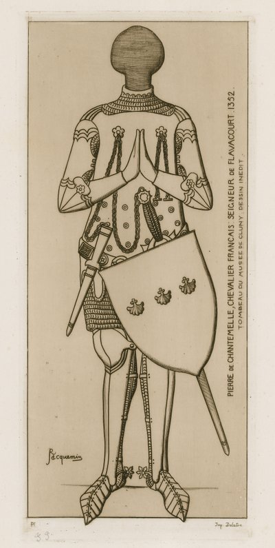 Pierre de Chantemelle, francuski rycerz, Lord of Flavacourt, 1352. autorstwa Raphael Jacquemin