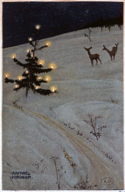 Choinka w śniegu autorstwa Raphael Kirchner