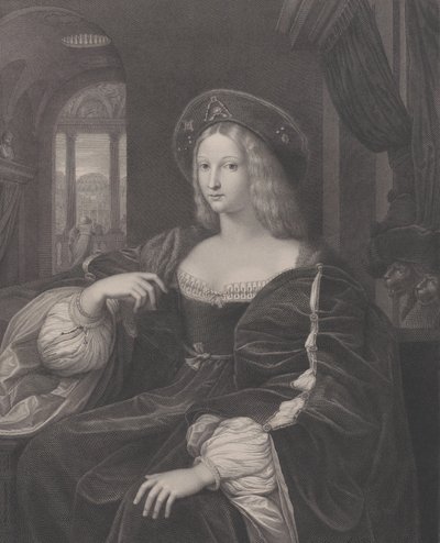 Portret Doñy Isabel de Requesens i Enrìques de Cardona-Anglesola wcześniej zidentyfikowanych ..., 1821 autorstwa Raphael Morghen