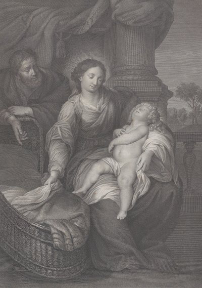 Święta Rodzina z Dzieciątkiem Jezus śpiącym na kolanach Dziewicy, 1786 autorstwa Raphael Morghen