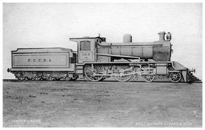 Lokomotywa 4-4-0, lokomotywa parowa firmy Kerr, Stuart and Co, początek XX wieku. autorstwa Raphael Tuck