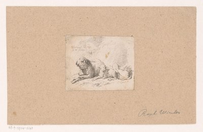 Leżąca owca z dwoma barankami autorstwa Raphael Winter