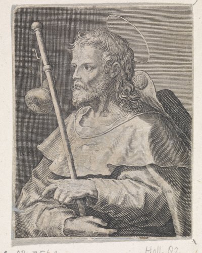 Apostoł Jakub Większy Chrystus, Maryja i Dwunastu Apostołów (tytuł serii) autorstwa Raphaël Sadeler (I)