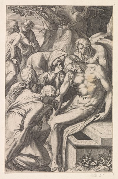 Drżenie i pogrzeb Chrystusa autorstwa Raphaël Sadeler (I)