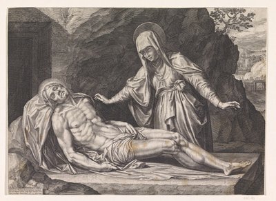 Maryja z ciałem Chrystusa autorstwa Raphaël Sadeler (I)