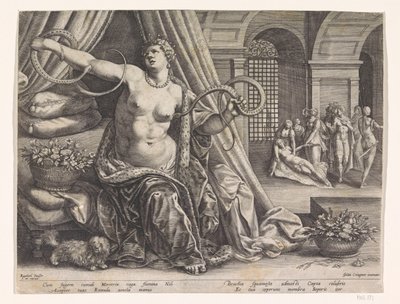 Samobójstwo Kleopatry autorstwa Raphaël Sadeler (I)