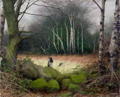 Poranek pod koniec zimy, 2002 (olej na płycie) autorstwa Raymond Booth
