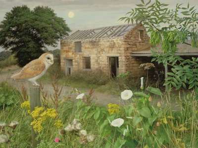 The Old Farm Buildings at Eccup, 2000 (olej na płycie) autorstwa Raymond Booth