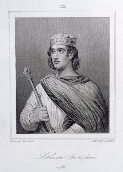 Lothair (941-986) Król Francji, wyryty przez Delannoy