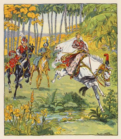 Les Mille et Une Nuits / Tysiąc i jedna noc (kolorowa litografia) autorstwa Raymond de la Neziere