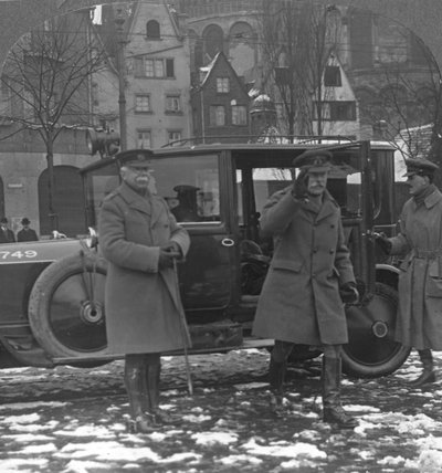 Feldmarszałek Earl Haig przybywający do Kolonii, Niemcy, c1919-c1920 autorstwa Realistic Travels Publishers