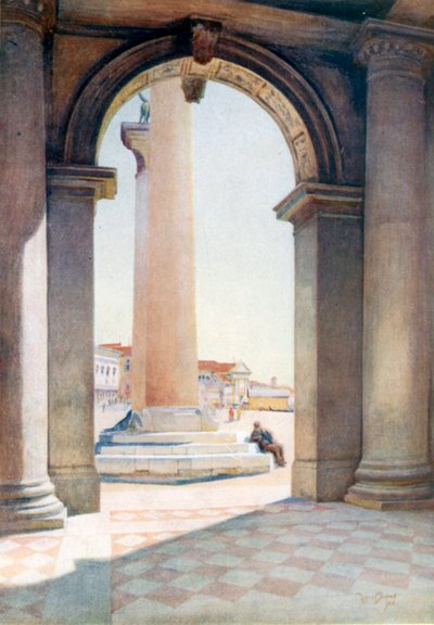 Riva Degli Schiavoni (kolorowa litografia) autorstwa Reginald Barratt