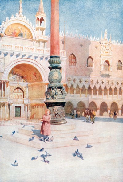 Cień kampanili (kolorowa litografia) autorstwa Reginald Barratt