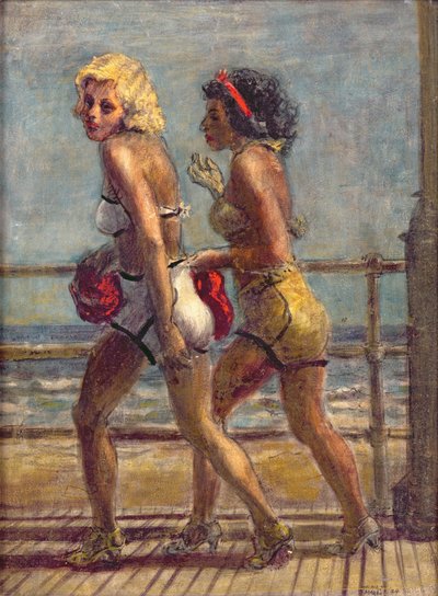 Dwie dziewczyny na promenadzie (tempera na płótnie) autorstwa Reginald Marsh