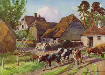 Ilustracja do My Farm (litografia kolorowa) autorstwa Reginald Mills