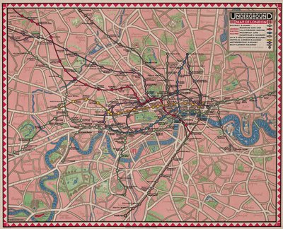 Mapa metra Londynu autorstwa Reginald Percy Gossop