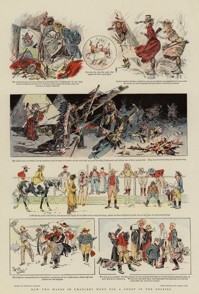 Jak dwóch podopiecznych kancelarii wybrało się na sesję zdjęciową w Góry Skaliste (kolorowa litografia) autorstwa Reginald Thomas Cleaver