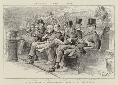 W Izbie Gmin, przednia ławka opozycji (litografia) autorstwa Reginald Thomas Cleaver