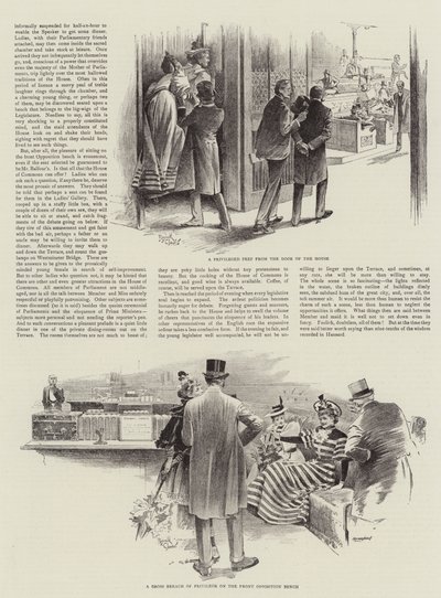 Lady Visitors w Izbie Gmin (litografia) autorstwa Reginald Thomas Cleaver