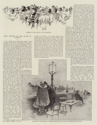 Lady Visitors w Izbie Gmin (litografia) autorstwa Reginald Thomas Cleaver