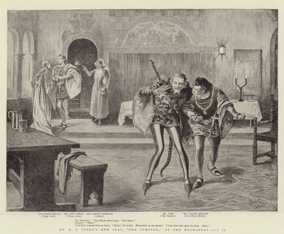 Nowa sztuka H. A. Jonesa "Kusiciel" w Haymarket, akt II (litografia) autorstwa Reginald Thomas Cleaver