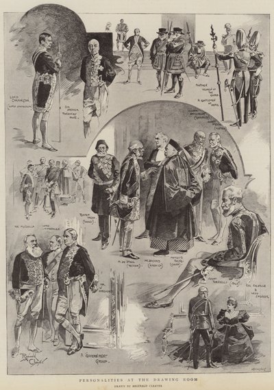 Osobowości w salonie (litografia) autorstwa Reginald Thomas Cleaver