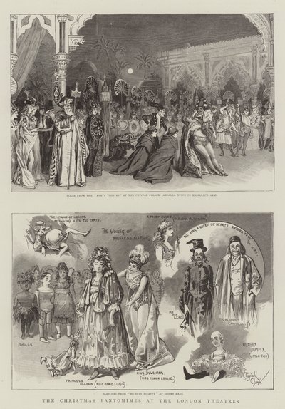 Pantomimy bożonarodzeniowe w londyńskich teatrach (rycina) autorstwa Reginald Thomas Cleaver