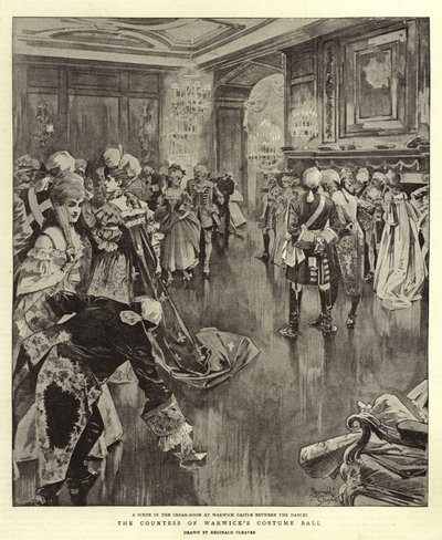 Bal kostiumowy hrabiny Warwick (litografia) autorstwa Reginald Thomas Cleaver