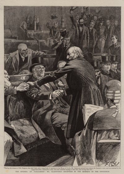 Otwarcie parlamentu, przyjęcie Gladstone